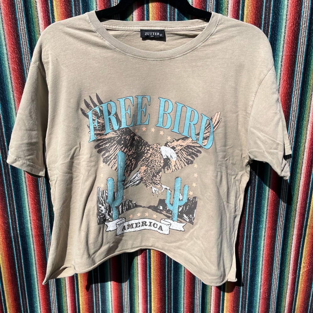 Free Bird Crop Graphic Tee